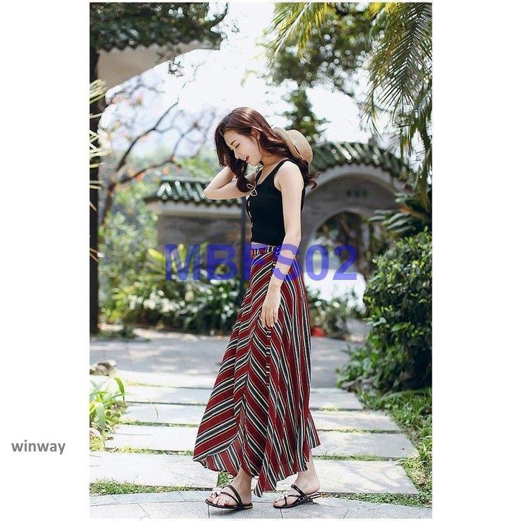 ロングスカート ラップスカート 巻きスカート ストライプ