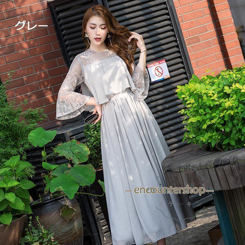 パーティードレス 結婚式 ワンピース ドレス 親族 袖あり ロング丈 ロング フォーマルドレス 大きいサイズ 春 夏 秋 冬 20代 30代 40代 50代 60代 | ブランド登録なし | 05