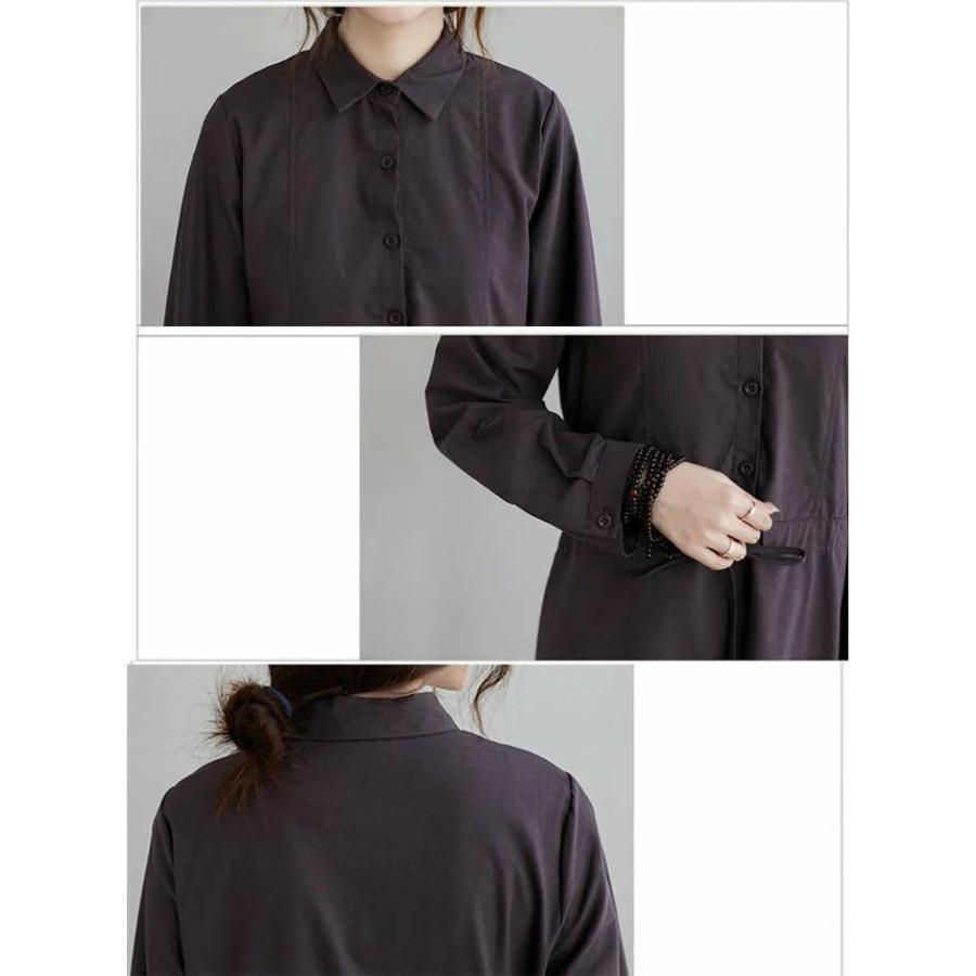 ワンピース レディース 秋 40代 50代 きれいめ 長袖 シャツ