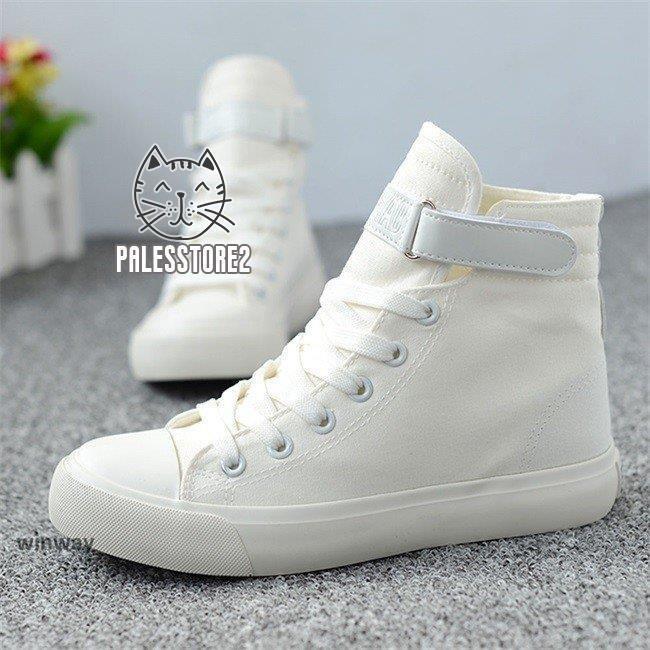 スニーカー レディース キャンバス ハイカット 厚底 編み上げ