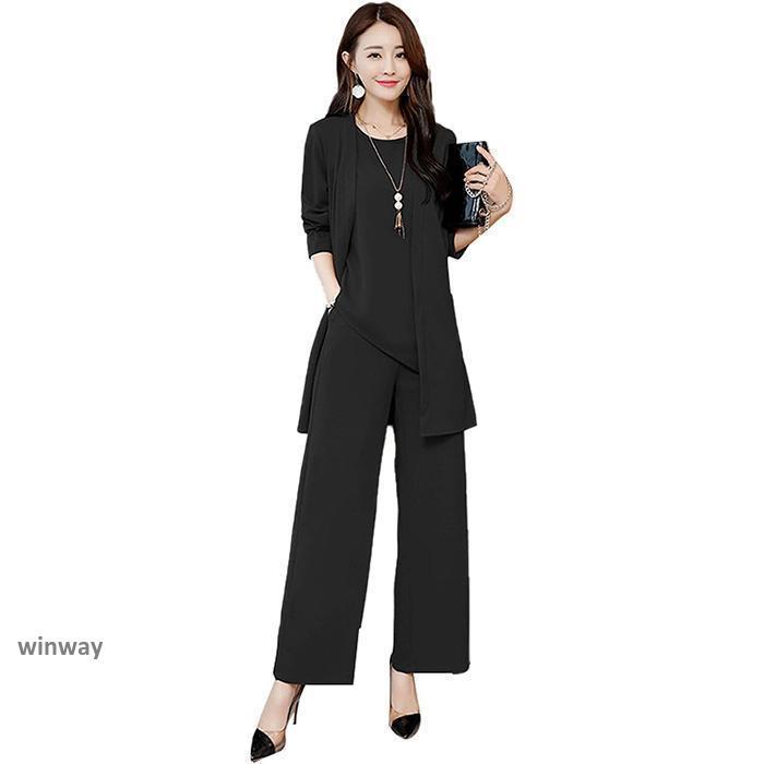 セットアップ レディース パンツスーツ3点セット パンツドレス