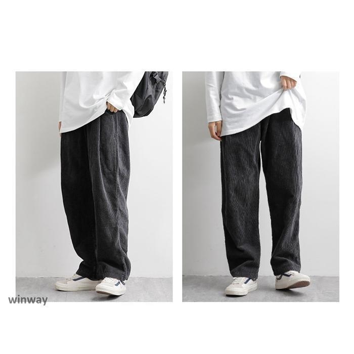 春 ワイドパンツ 夏 秋 メンズ コーデュロイパンツ 冬 ワーク