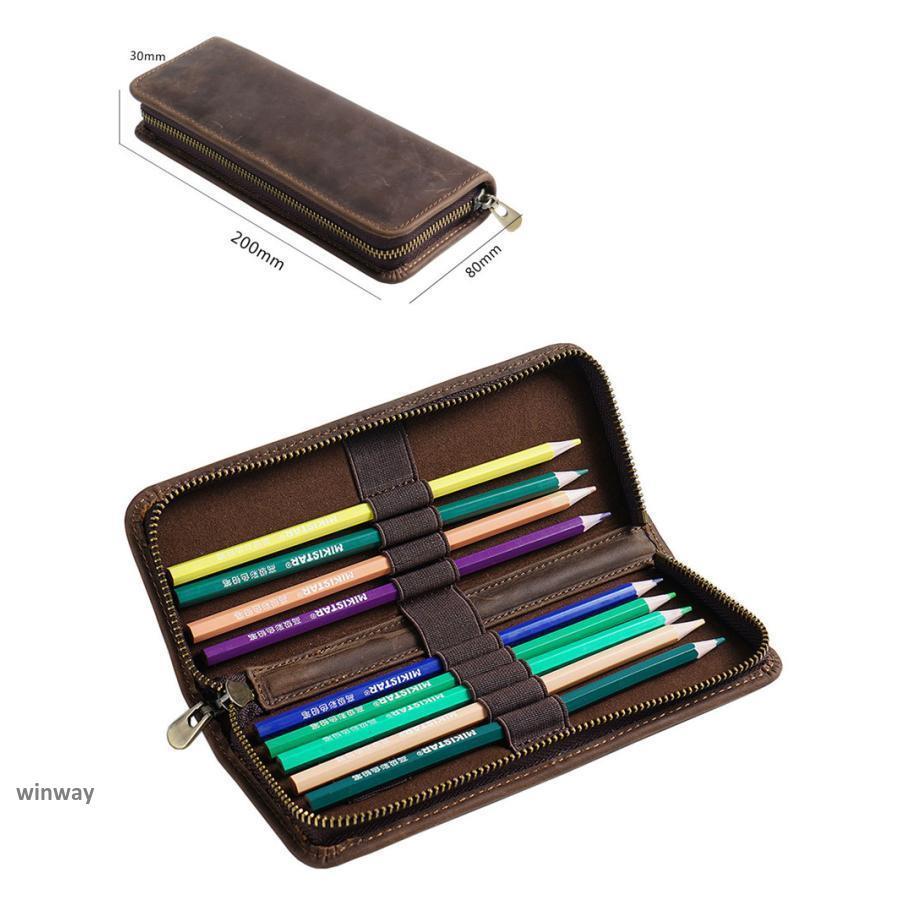 ペンケース 本革 筆箱 牛革 男女兼用 筆記用具 美術 収納 ペン