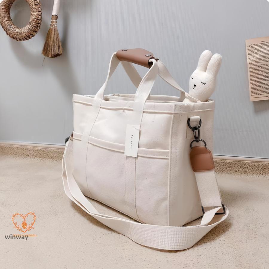 Ａ．ヌビバッグ　モカ　ポケットいっぱいマザーズバッグ　　ショルダーベルト付 ヌビバッグ ショルダー マザーズバッグ ママバッグ サイドポケット 3連