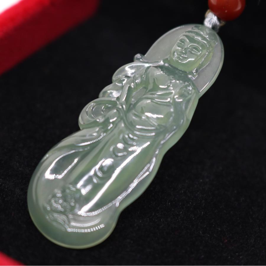美しく微笑む観音菩薩　ミャンマー天然翡翠　ジェイダイト　ヒスイ　ペンダントヘッド　A貨　天然石　ネックレス　送料無料　お守り |  | 07