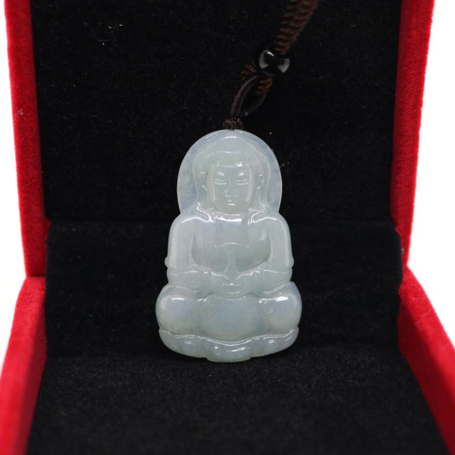 観音菩薩　ミャンマー天然翡翠　ジェイダイト　ヒスイ　ペンダントヘッド　A貨　天然石　ネックレス　観音様　お守り　送料無料　 |  | 02