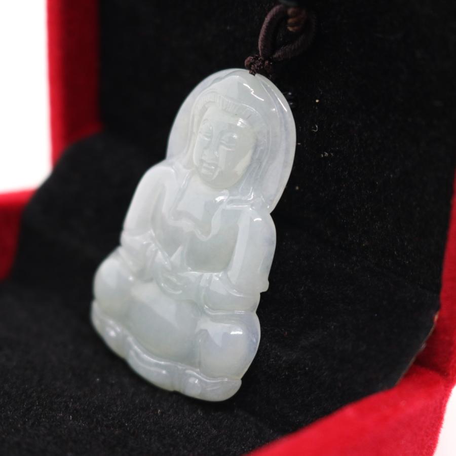 観音菩薩　ミャンマー天然翡翠　ジェイダイト　ヒスイ　ペンダントヘッド　A貨　天然石　ネックレス　観音様　お守り　送料無料　 |  | 04