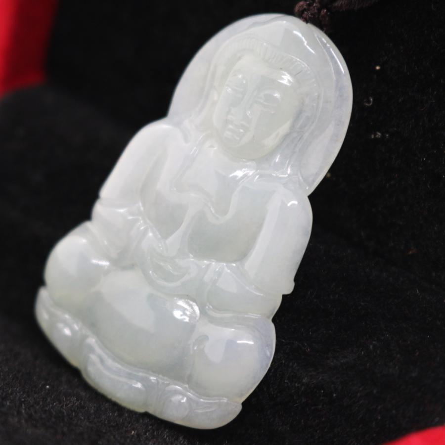 観音菩薩　ミャンマー天然翡翠　ジェイダイト　ヒスイ　ペンダントヘッド　A貨　天然石　ネックレス　観音様　お守り　送料無料　 |  | 06