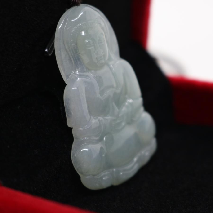 観音菩薩　ミャンマー天然翡翠　ジェイダイト　ヒスイ　ペンダントヘッド　A貨　天然石　ネックレス　観音様　お守り　送料無料　 |  | 08