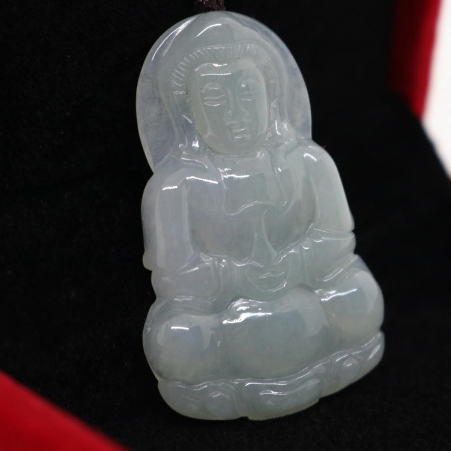 観音菩薩　ミャンマー天然翡翠　ジェイダイト　ヒスイ　ペンダントヘッド　A貨　天然石　ネックレス　観音様　お守り　送料無料　 |  | 09
