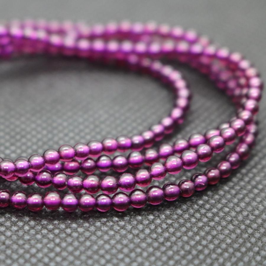 3ｍｍ　誕生石　女性石　柘榴石 パワーストーン 天然石 ロードライトガーネット 石榴石 4連　ブレスレット　ざくろいし　garnet　　送料無料 | 