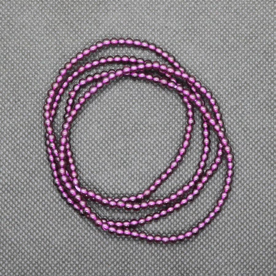3ｍｍ　誕生石　女性石　柘榴石 パワーストーン 天然石 ロードライトガーネット 石榴石 4連　ブレスレット　ざくろいし　garnet　　送料無料 |  | 01