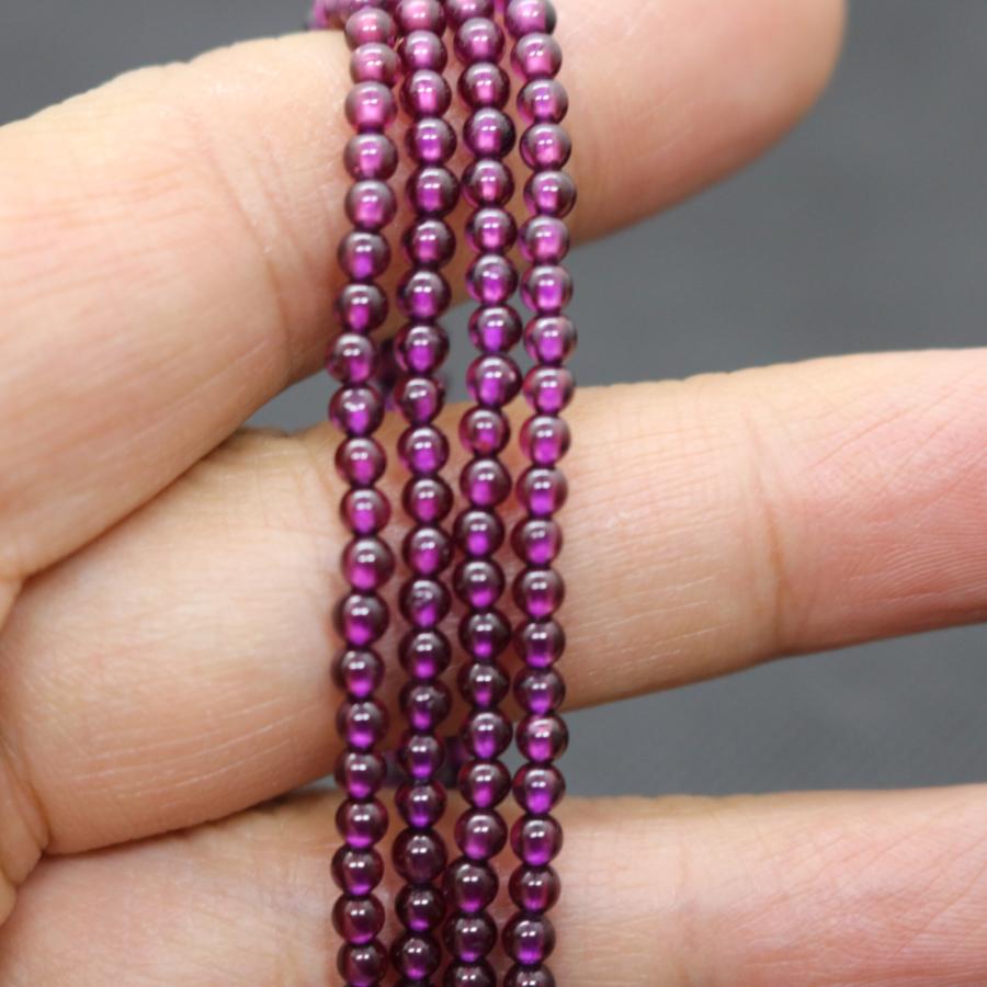 3ｍｍ　誕生石　女性石　柘榴石 パワーストーン 天然石 ロードライトガーネット 石榴石 4連　ブレスレット　ざくろいし　garnet　　送料無料 |  | 02