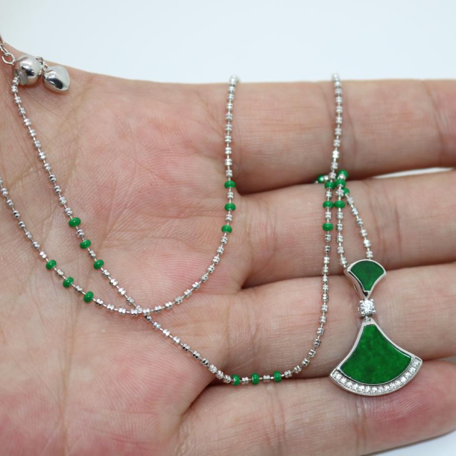 天然ミャンマー産本翡翠 シルバー925 瓢箪 ペンダントトップ ミャンマー翡翠ペンダントトップ販売 名取貴石 天然石原石鉱物