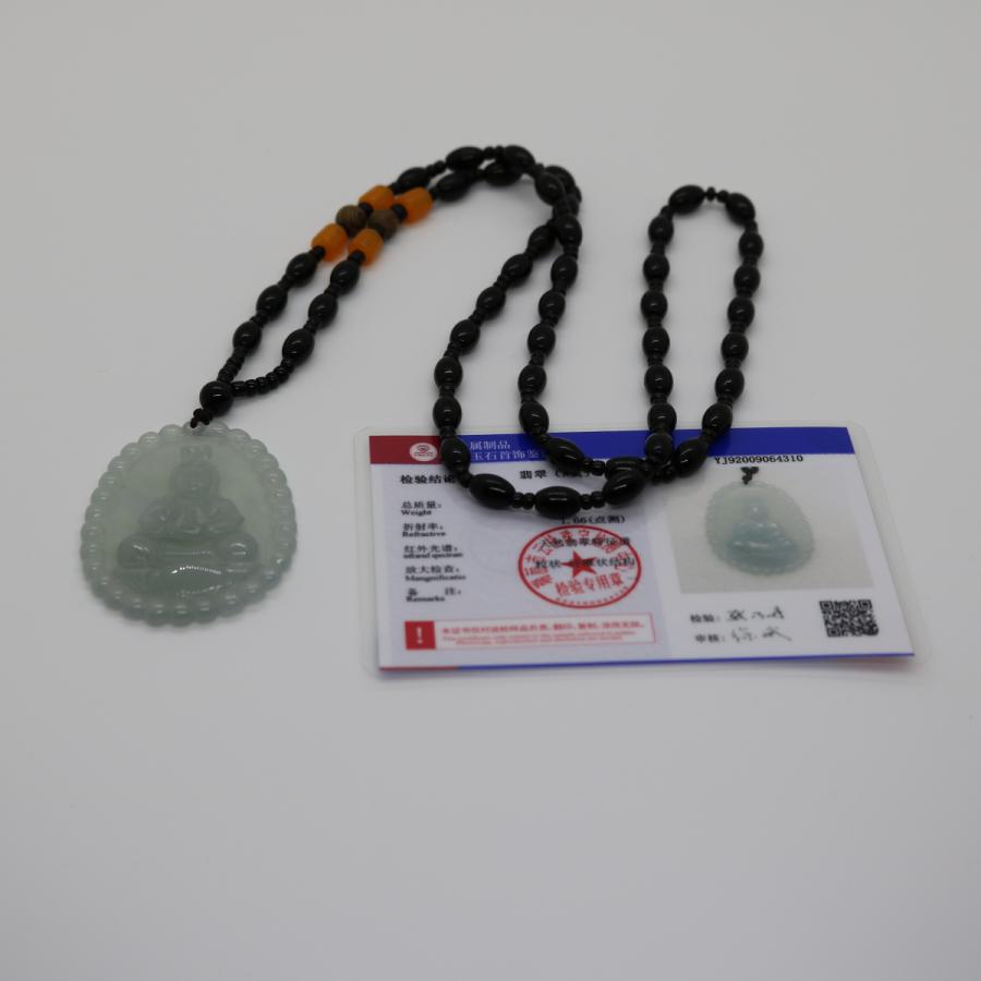 訳あり　ご縁　縁起観音菩薩　ミャンマー天然翡翠　ジェイダイト　ヒスイ　ペンダントヘッド　A貨　天然石　ネックレス　観音様　お守り　男女兼用 |  | 10