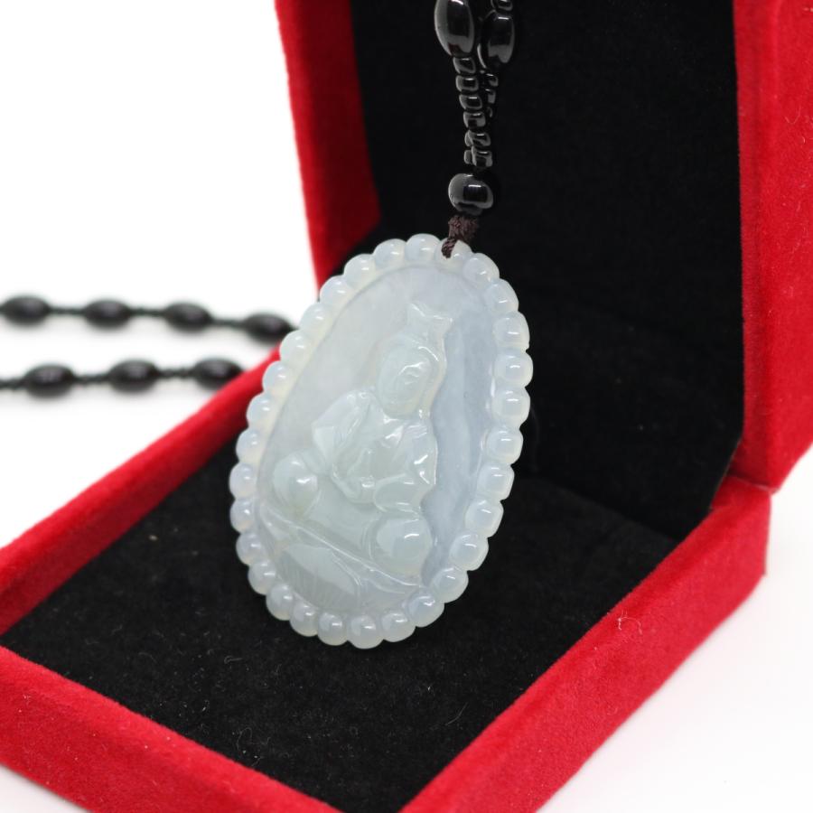 訳あり　ご縁　縁起観音菩薩　ミャンマー天然翡翠　ジェイダイト　ヒスイ　ペンダントヘッド　A貨　天然石　ネックレス　観音様　お守り　男女兼用 |  | 03
