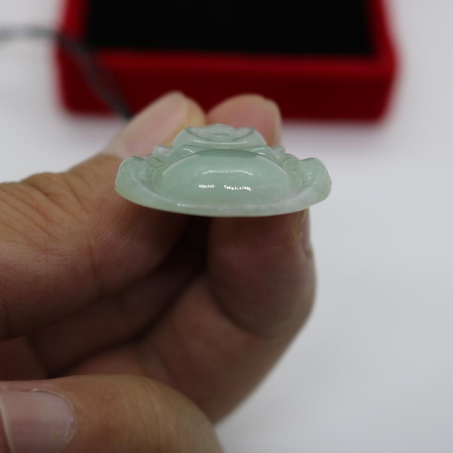 お守り　弥勒佛　布袋様　弥勒菩薩　ミャンマー天然翡翠　ジェイダイト　ヒスイ　ペンダントヘッド　A貨　天然石　ネックレス 送料無料　18Kゴールド |  | 05