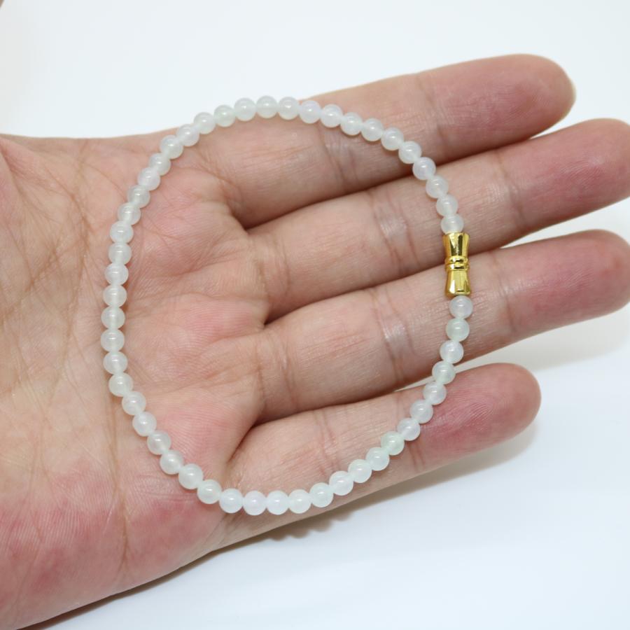 4ｍｍ　ブレスレット　ミャンマー天然A貨翡翠　ジェイダイト　ヒスイ　　天然石　 送料無料 21cm |  | 01