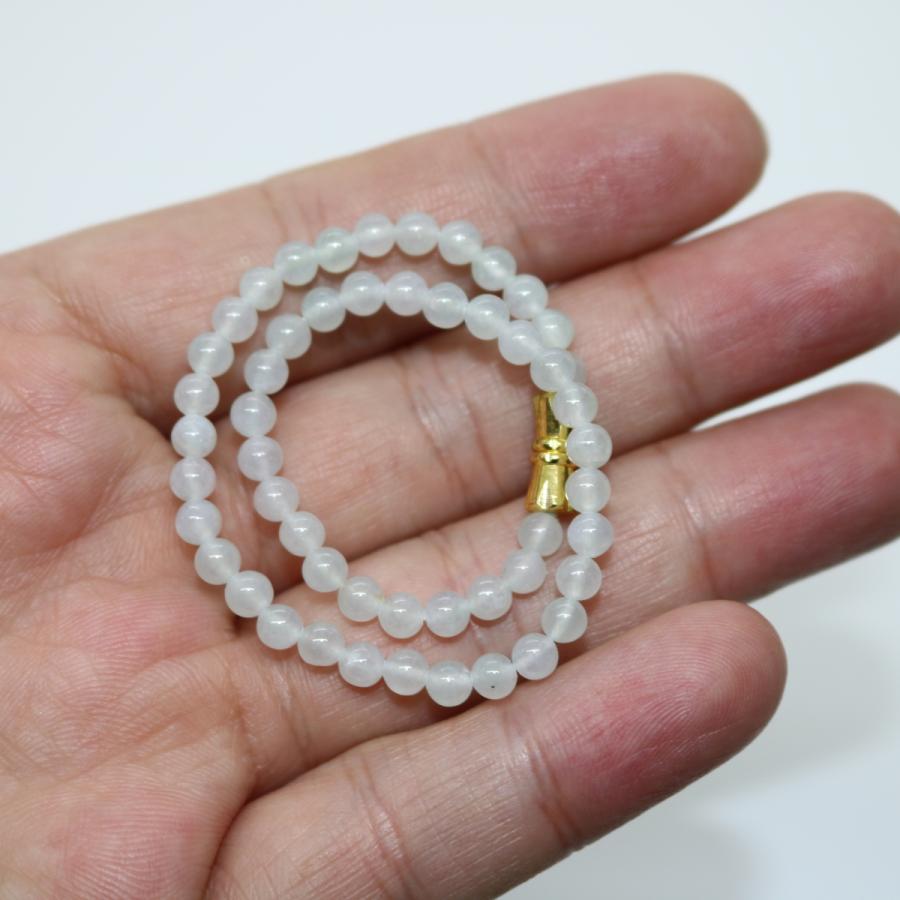 4ｍｍ　ブレスレット　ミャンマー天然A貨翡翠　ジェイダイト　ヒスイ　　天然石　 送料無料 21cm |  | 03
