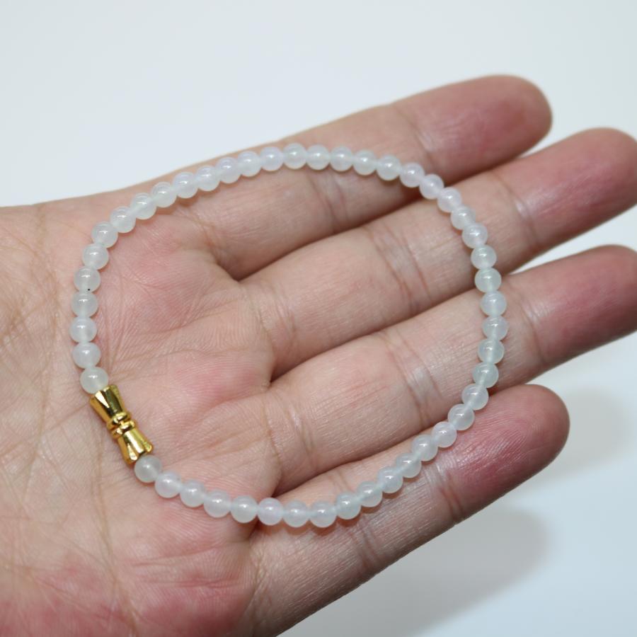 4ｍｍ　ブレスレット　ミャンマー天然A貨翡翠　ジェイダイト　ヒスイ　　天然石　 送料無料 19.5cm |  | 02