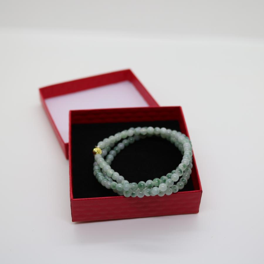 5ｍｍ　ロング　ブレスレット　ネックレス　両用　ミャンマー天然A貨翡翠　ジェイダイト　ヒスイ　　天然石　 送料無料 |  | 01