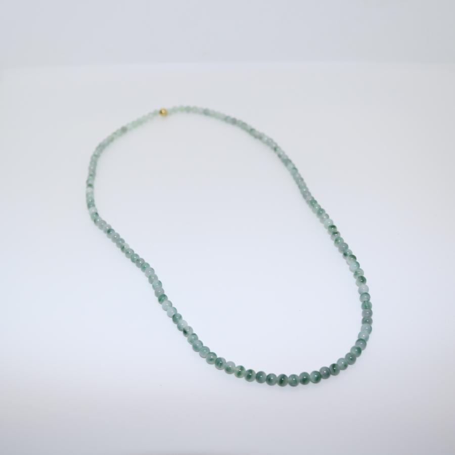 5ｍｍ　ロング　ブレスレット　ネックレス　両用　ミャンマー天然A貨翡翠　ジェイダイト　ヒスイ　　天然石　 送料無料 |  | 05