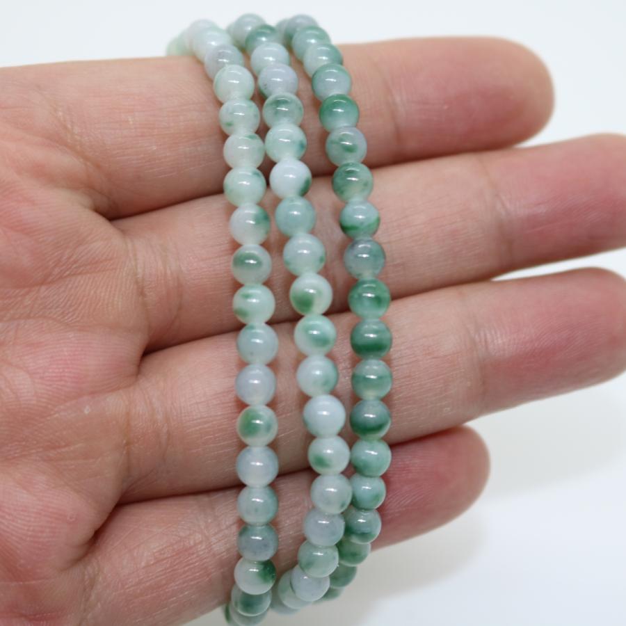 5ｍｍ　ロング　ブレスレット　ネックレス　両用　ミャンマー天然A貨翡翠　ジェイダイト　ヒスイ　　天然石　 送料無料 |  | 07