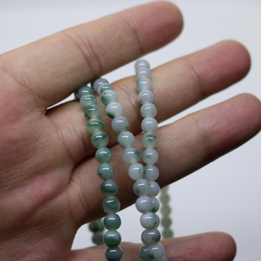 5ｍｍ　ロング　ブレスレット　ネックレス　両用　ミャンマー天然A貨翡翠　ジェイダイト　ヒスイ　　天然石　 送料無料 |  | 08