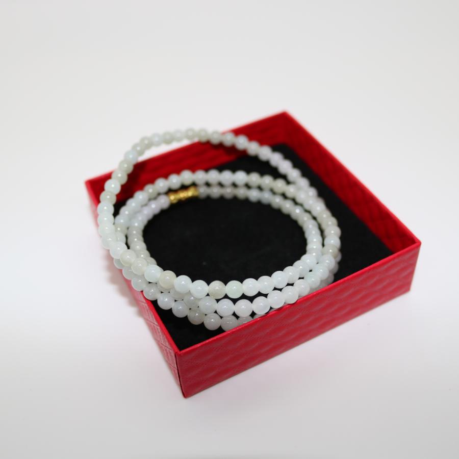 5ｍｍ　ロング　ブレスレット　ネックレス　両用　ミャンマー天然A貨翡翠　ジェイダイト　ヒスイ　　天然石　 |  | 03