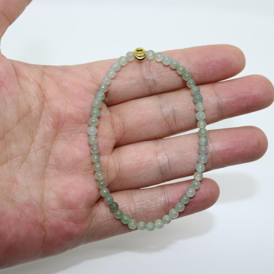 4ｍｍ　ブレスレット　ミャンマー天然A貨翡翠　ジェイダイト　ヒスイ　　天然石　 送料無料 |  | 08