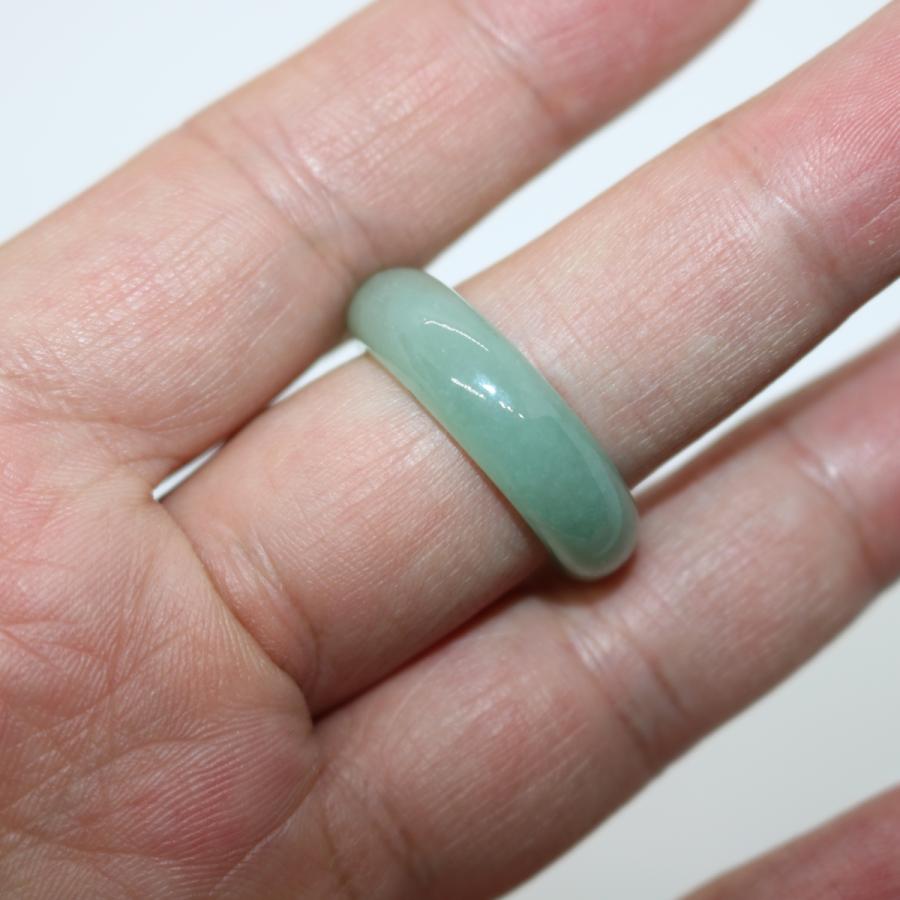 20号　 指輪 くりぬきリング ミャンマー天然翡翠　ジェイダイト　ヒスイ　A貨　天然石　 送料無料 |  | 06