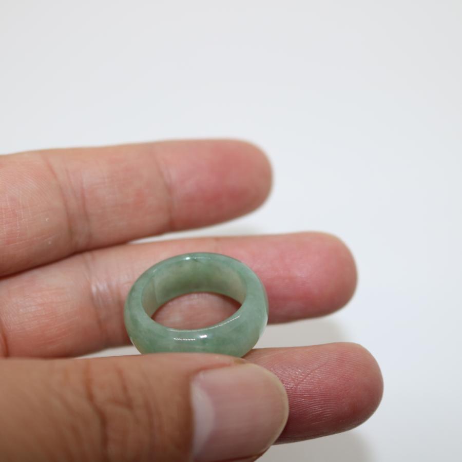 13/14号　 指輪 くりぬきリング ミャンマー天然翡翠　ジェイダイト　ヒスイ　A貨　天然石　 送料無料 |  | 10