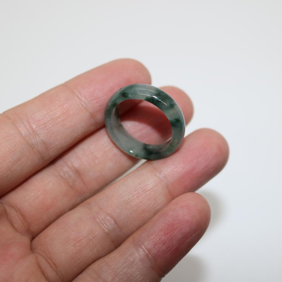 17号　 指輪 くりぬきリング ミャンマー天然翡翠　ジェイダイト　ヒスイ　A貨　天然石　 送料無料 |  | 07