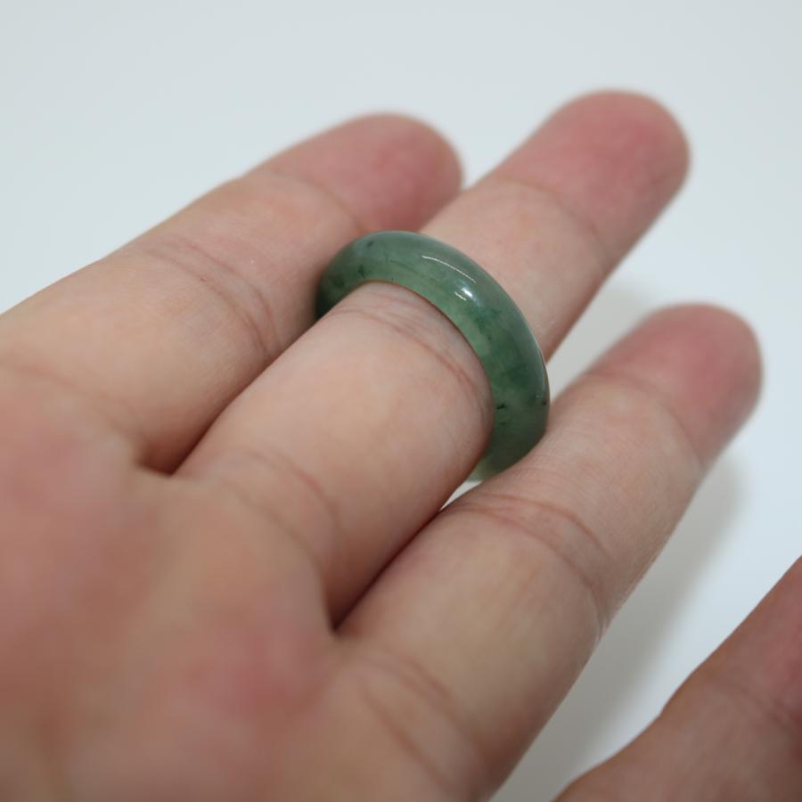 17号　 指輪 リング くりぬき ミャンマー天然翡翠　ジェイダイト　ヒスイ　A貨　天然石　 送料無料 |  | 07