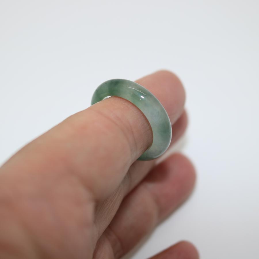 17号　 指輪 リング くりぬき ミャンマー天然翡翠　ジェイダイト　ヒスイ　A貨　天然石　 送料無料 |  | 08