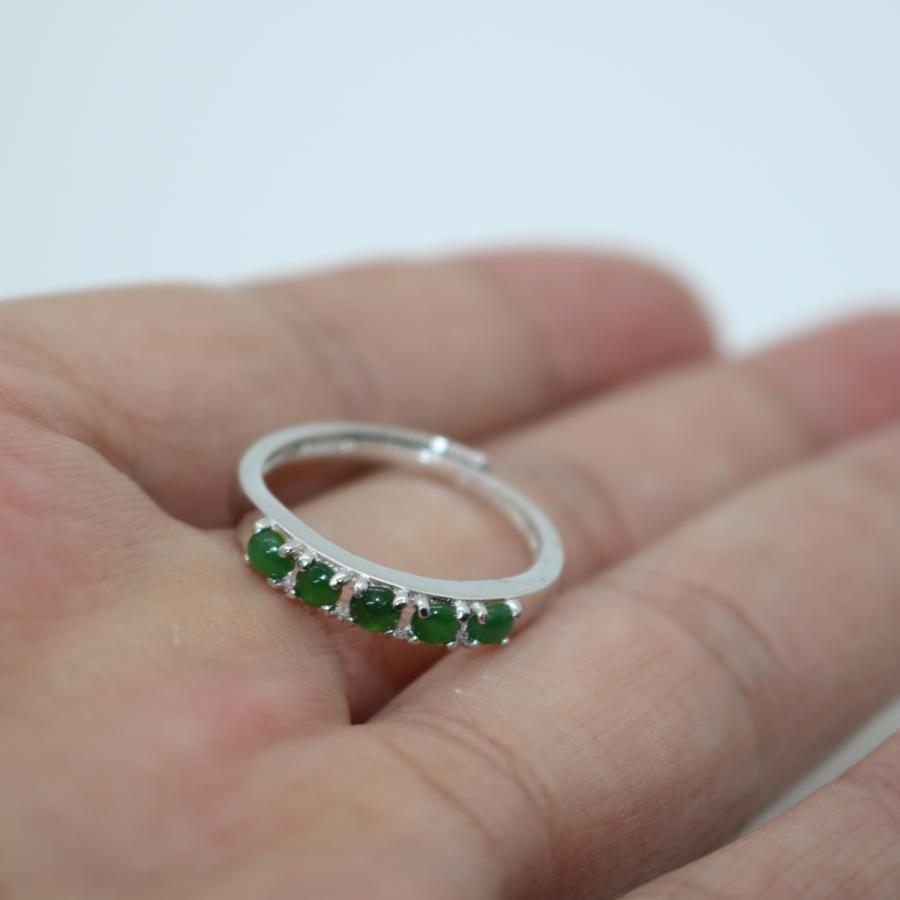 フリーサイズ 指輪 くりぬきリング ミャンマー天然翡翠 ジェイダイト ヒスイ A貨 天然石 送料無料　S925　シルバー925 |  | 03