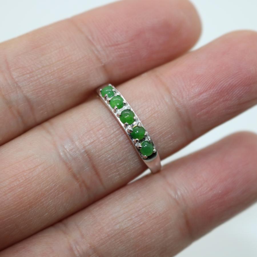 フリーサイズ 指輪 くりぬきリング ミャンマー天然翡翠 ジェイダイト ヒスイ A貨 天然石 送料無料　S925　シルバー925 |  | 05