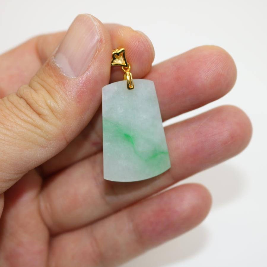 平安無事牌お守り プレート ミャンマー天然翡翠 A貨 ジェイダイト