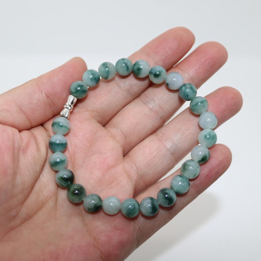 8.5ｍｍ　ブレスレット　ミャンマー天然A貨翡翠　ジェイダイト　ヒスイ　　天然石 |  | 08