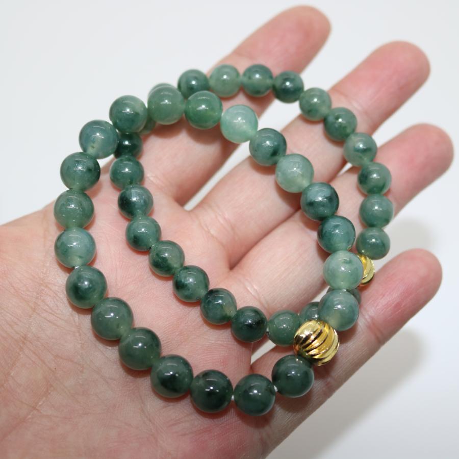 レア　8ｍｍ 9mm カップル　ペア　2本セット　ブレスレット　ミャンマー天然A貨翡翠　ジェイダイト　ヒスイ　　天然石 |  | 03