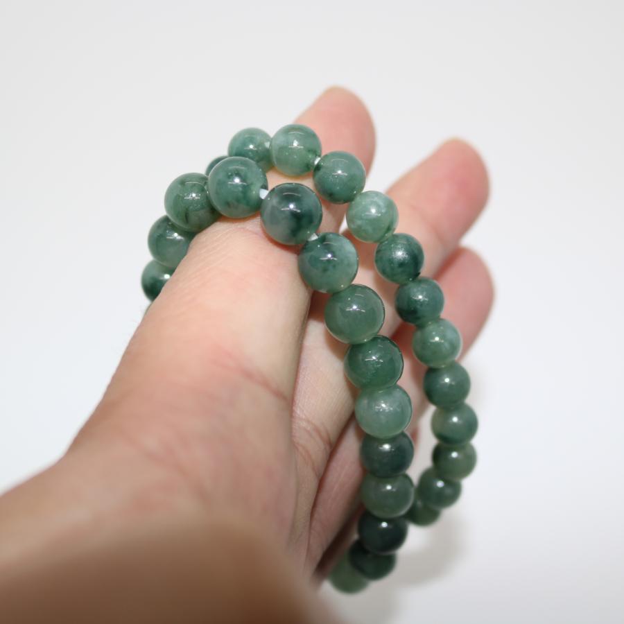 レア　8ｍｍ 9mm カップル　ペア　2本セット　ブレスレット　ミャンマー天然A貨翡翠　ジェイダイト　ヒスイ　　天然石 |  | 05