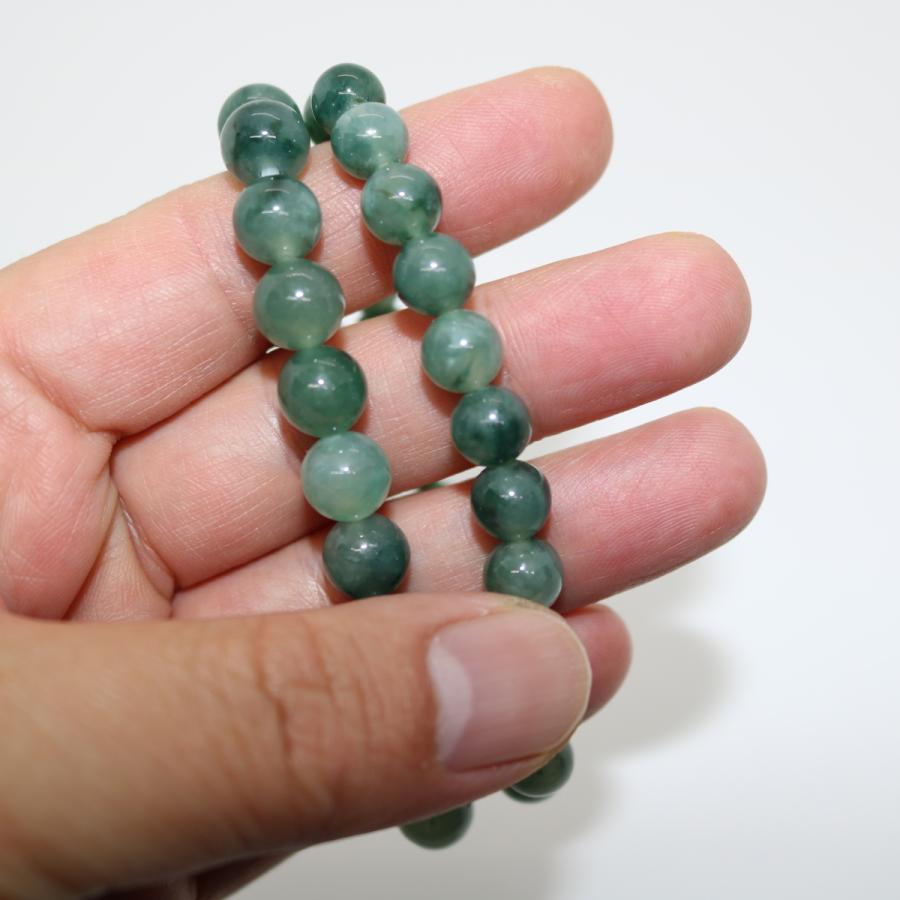 レア　8ｍｍ 9mm カップル　ペア　2本セット　ブレスレット　ミャンマー天然A貨翡翠　ジェイダイト　ヒスイ　　天然石 |  | 08