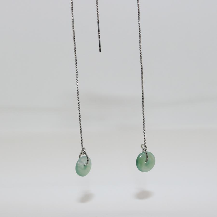 L03　シルバー925 イヤリング ピアス ミャンマー天然翡翠 ジェイダイト A貨 ヒスイ 天然石 送料無料 | 