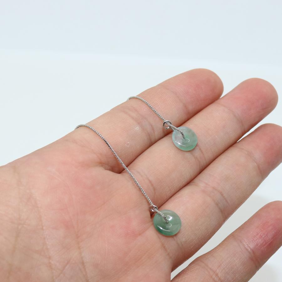 L03　シルバー925 イヤリング ピアス ミャンマー天然翡翠 ジェイダイト A貨 ヒスイ 天然石 送料無料 |  | 04