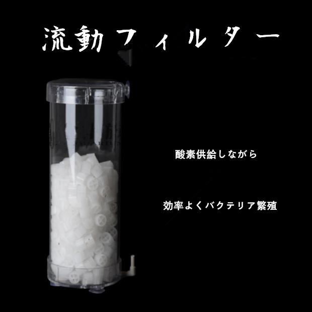 20cm 流動フィルター アクリル製 流動ろ過 サブ プレフィルタ ろ材付き