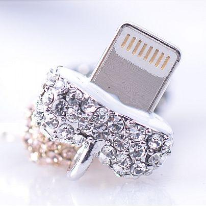 iPhone　iPad スワロフスキービーズ ダイヤ付き ライトニングコネクタカバー Lightning　イヤホンジャック　メール便送料無料 | 