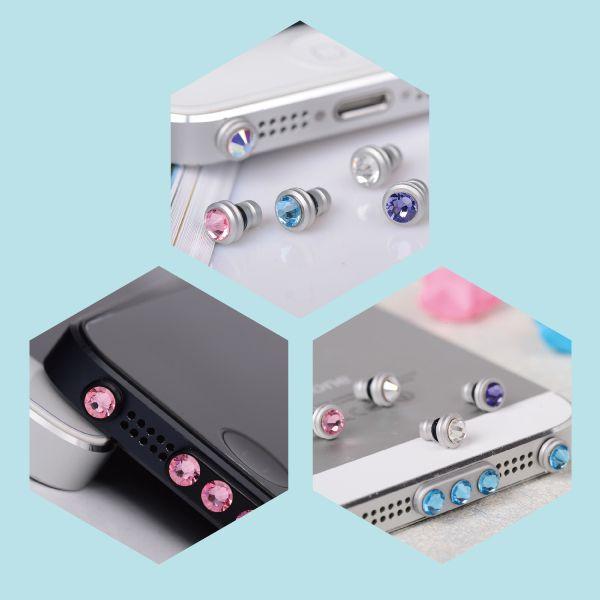 メール便送料無料　iPhone5/5S/5C アルミ製 スワロフスキーダイヤ付き イヤホンジャック　コネクタカバー |  | 01