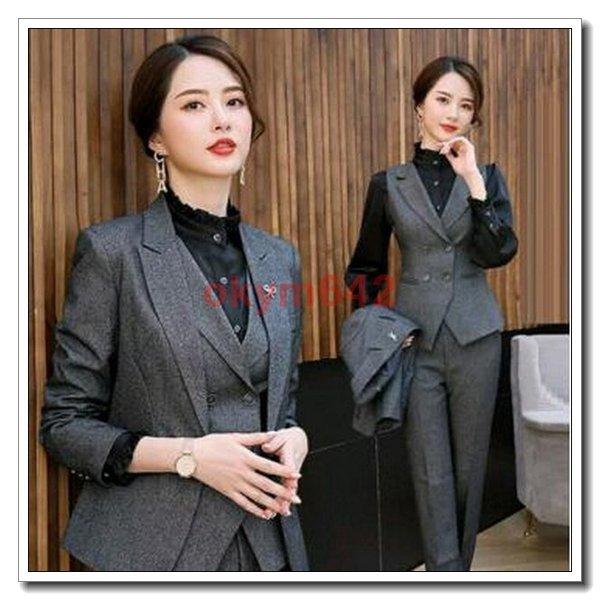 レディースファッション エッセンシャルコンフォート 無地 フォーマル スーツ ビジネススーツ 長袖 パンツスーツ レディース 結婚式 大きいサイズ スリーピース 二次会 Ol女性 通勤オフ La0lczas1k Www Boulevardrestaurants Com