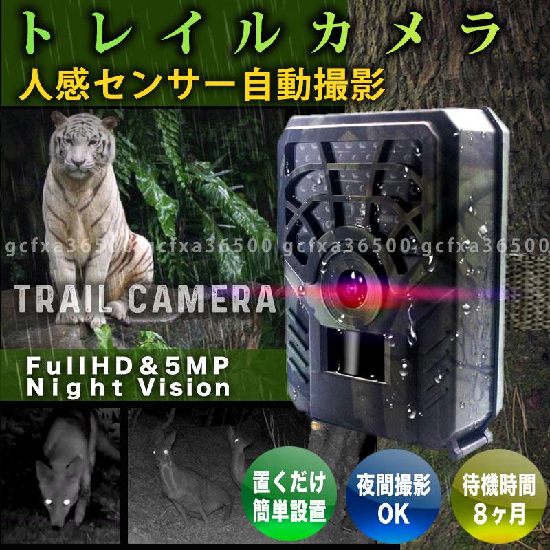 【新品未使用】トレイルカメラ 暗視 動体検知 赤外線人感センサー 2セット トレイルカメラ 防犯カメラ 4K 屋外 暗視 簡単設置 不可視赤外線
