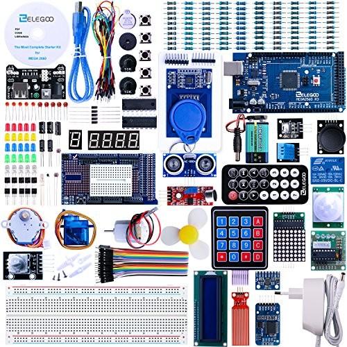 ELEGOO Arduino用のMega2560スタータキット最終版 初心者向け、チュートリアル付、MEGA 2560ボード， LCD1602